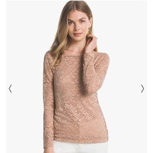 White House Black Market Long Sleeve Lace Top